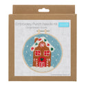 Trimits Punch Needle Kit Ð Floss and Hoop: Christmas Gingerbread House, 15.2cm Diameter, Includes Floss, Hoop, Fabric, Punch Needle, and Instructions