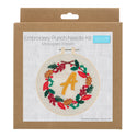 Trimits Punch Needle Kit Ð Floss and Hoop: Christmas Monogram Wreath, 15.2cm Diameter, Includes Floss, Hoop, Fabric, Punch Needle, and Instructions