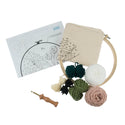 Trimits Punch Needle Kit Ð Yarn and Hoop: Foliage Floral, 20.3cm Diameter, Includes Yarn, Hoop, Fabric, Punch Needle, Instructions in EN, FR, GER