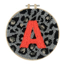 Trimits Punch Needle Kit Ð Yarn and Hoop: Animal Print Monogram, 20.3cm Diameter, Includes Yarn, Hoop, Fabric, Punch Needle, Instructions in EN, FR, GER-1