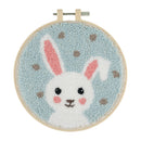 Trimits Punch Needle Kit Ð Floss and Hoop: Bunny, 15.2cm Diameter, Includes Embroidery Floss, Hoop, Fabric, Punch Needle, Instructions in English, French, German-1