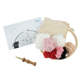 Trimits Punch Needle Kit Yarn and Hoop: Father Christmas , 20.3cm Diameter, Includes Yarn, Hoop, Fabric, Punch Needle, and Instructions