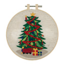 Kit de aguja perforadora Trimits: hilo y bastidor: árbol de Navidad de 15,2 cm de diámetro, incluye hilo, bastidor, tela, aguja perforadora e instrucciones-1