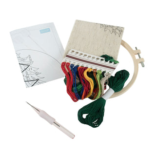 Trimits Punch Needle Kit Ð Floss and Hoop: Christmas Tree 15.2cm Diameter, Includes Floss, Hoop, Fabric, Punch Needle, and Instructions