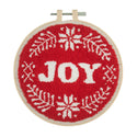 Trimits Punch Needle Kit Ð Floss and Hoop: Christmas Joy, 15.2cm Diameter, Includes Floss, Hoop, Fabric, Punch Needle, and Instructions