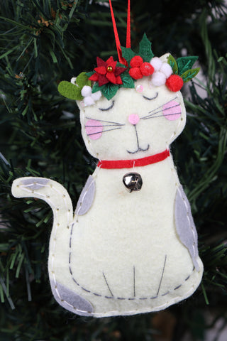 Trimits Felt Decoration Kit Ð Christmas: Cat, 2x6x13cm, Includes Pre-Cut Felt, Stuffing, Beads, Thread, and Instructions