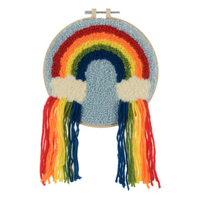 Trimits Punch Needle Kit Yarn and Hoop: Rainbow, 20.3cm Diameter, Includes Yarn, Hoop, Fabric, Punch Needle, Instructions in EN, FR, GER