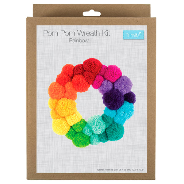 Trimits Pom Pom Wreath Kit Ð Green, 30x30cm, Includes Pom Pom Makers, Yarn, and Metal Hoop