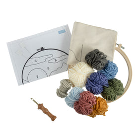 Trimits Punch Needle Kit Yarn and Hoop: Landscape, 20.3cm Diameter, Includes Yarn, Hoop, Fabric, Punch Needle, Instructions in EN, FR, GER