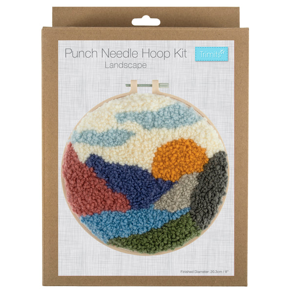 Trimits Punch Needle Kit Ð Yarn and Hoop: Landscape, 20.3cm Diameter, Includes Yarn, Hoop, Fabric, Punch Needle, Instructions in EN, FR, GER