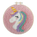 Trimits Punch Needle Kit Ð Yarn and Hoop: Unicorn, 20.3cm Diameter, Includes Yarn, Hoop, Fabric, Punch Needle, Instructions in EN, FR, GER-1
