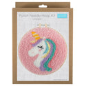 Trimits Punch Needle Kit Ð Yarn and Hoop: Unicorn, 20.3cm Diameter, Includes Yarn, Hoop, Fabric, Punch Needle, Instructions in EN, FR, GER