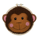 Trimits Punch Needle Kit Ð Yarn and Hoop: Monkey, 20.3cm Diameter, Includes Yarn, Hoop, Fabric, Punch Needle, Instructions in EN, FR, GER-1