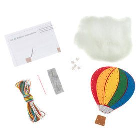 Trimits Felt Decoration Kit Hot Air Balloon, 2x6x13cm, Includes Pre-Cut Felt, Stuffing, Beads, Thread, and Instructions