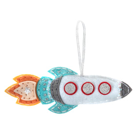 Trimits Felt Decoration Kit Rocket, 2x6x13cm, Includes Pre-Cut Felt, Stuffing, Beads, Thread, and Instructions