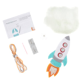 Trimits Felt Decoration Kit Rocket, 2x6x13cm, Includes Pre-Cut Felt, Stuffing, Beads, Thread, and Instructions