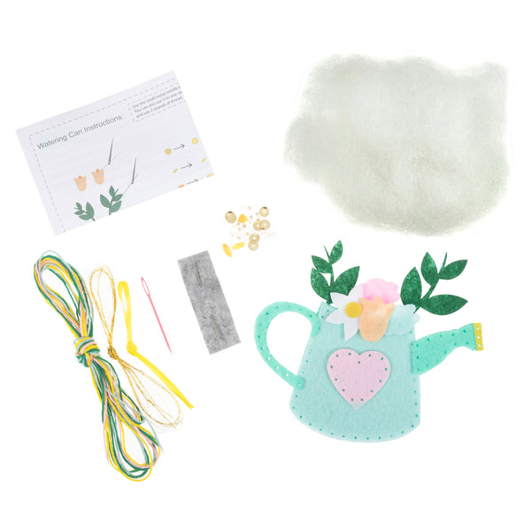 Trimits Felt Decoration Kit Ð Watering Can, 2x6x13cm, Includes Pre-Cut Felt, Stuffing, Beads, Thread, and Instructions