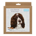 Trimits Counted Cross Stitch Kit Ð Large: Springer Spaniel, 36x36cm, Includes Aida Fabric, Pre-Sorted Threads, Needle, Personalizing Alphabet, Instructions in English, French, German