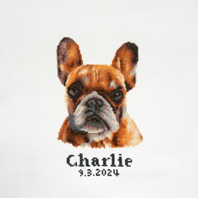 Trimits Counted Cross Stitch Kit Large: French Bulldog, 36x36cm, Includes Aida Fabric, Pre-Sorted Threads, Needle, Personalizing Alphab...