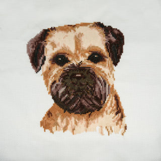 Trimits Counted Cross Stitch Kit Ð Large: Border Terrier, 36x36cm, Includes Aida Fabric, Pre-Sorted Threads, Needle, Personalizing Alphabet, Instructions in English, French, German