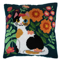 Trimits Half Stitch Tapestry Kit Ð Cushion: Cat, 40x40cm, Includes Pre-Printed Canvas, Acrylic Yarns, Needle, Cushion Back, Instructions in English, French, German