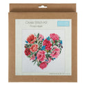 Trimits Counted Cross Stitch Kit Ð Large: Floral Heart, 36x36cm, Includes Aida Fabric, Pre-Sorted Threads, Needle, Personalizing Alphabet, Instructions in English, French, German