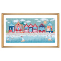 Trimits Counted Cross Stitch Kit Ð Large: Beach Huts, 36x36cm, Includes Aida Fabric, Pre-Sorted Threads, Needle, Personalizing Alphabet, Instructions in English, French, German