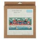 Kit de punto de cruz contado Trimits Ð Grande: Cabañas de playa, 36 x 36 cm, incluye tela Aida, hilos preclasificados, aguja, alfabeto personalizable, instrucciones en inglés, francés y alemán-4