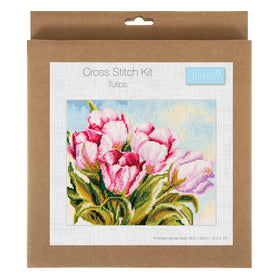 Trimits Counted Cross Stitch Kit Large: Tulip, 36x36cm, Includes Aida Fabric, Pre-Sorted Threads, Needle, Personalizing Alphabet, Instr...