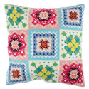 Trimits Half Stitch Tapestry Kit Ð Cushion: Crochet, 40x40cm, Includes Pre-Printed Canvas, Acrylic Yarns, Needle, Cushion Back, Instructions in English, French, German