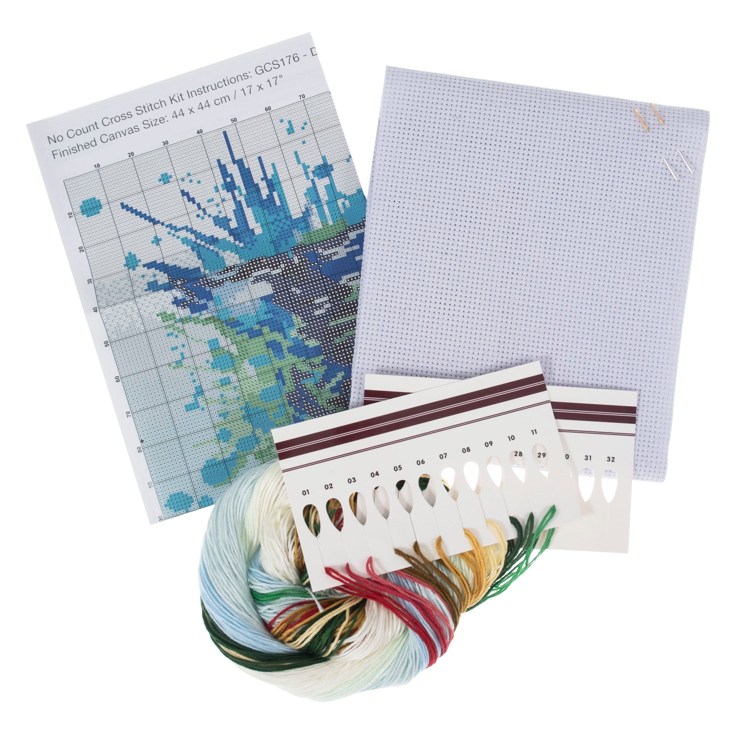 Trimits Counted Cross Stitch Kit Ð Large: Dolphin, 36x36cm, Includes Aida Fabric, Pre-Sorted Threads, Needle, Personalizing Alphabet, Instructions in English, French, German