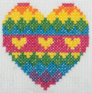 Trimits Counted Cross Stitch Kit Ð Heart, 6-Count Binca Fabric, Includes Pre-Sorted Threads, Needle, Instructions in English, French, German-1