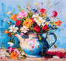 Kit de broderie au point de croix imprimé Trimits – Grand format : Fleurs sauvages, toile Aïda 11 points, fils pré-triés, aiguille et instructions en anglais, français, allemand, espagnol, italien et néerlandais inclus.
