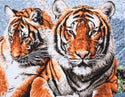 Trimits Printed Cross Stitch Kit Ð Extra Large: Tiger, 14-Count Aida Fabric, Includes Pre-Sorted Threads, Needle, Instructions in EN, FR, DE, ES, IT, NL