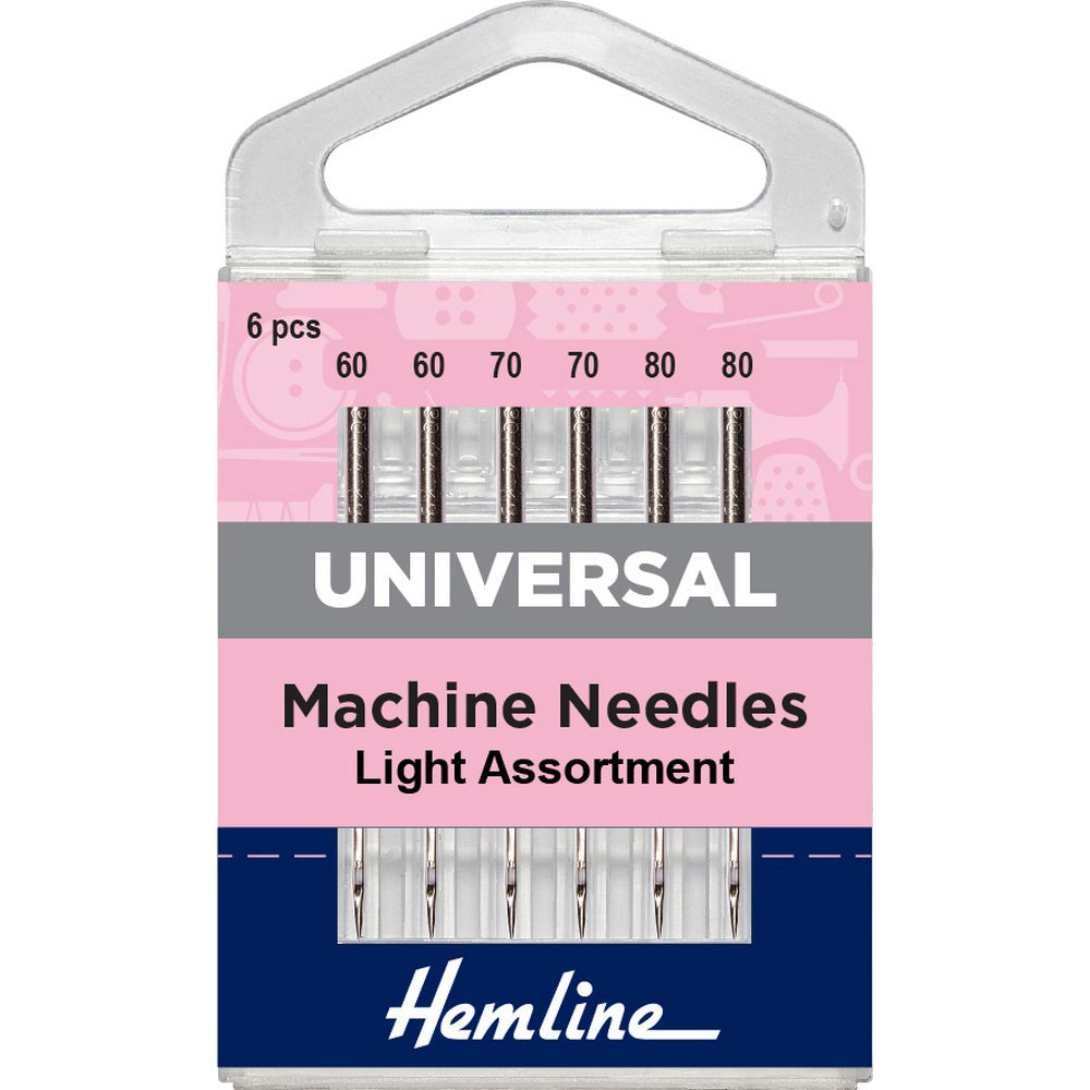 Hemline Sewing Machine Needles: Universal: Mixed Fine: 6 Pieces