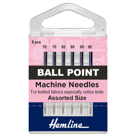 Hemline Ballpoint Machine Needles 6 pack - Jersey Sewing Starter Kit