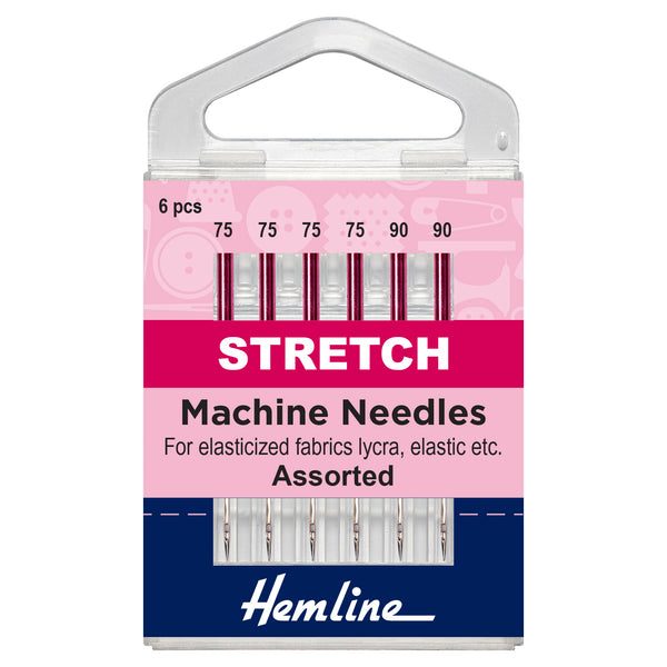 Hemline Sewing Machine Needles: Stretch: Mixed: 6 Pieces