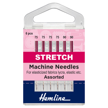 Hemline Sewing Machine Needles: Stretch: Mixed: 6 Pieces