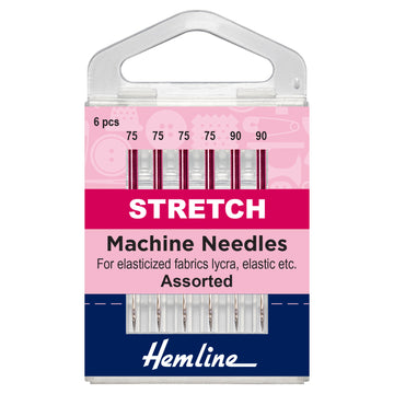 Hemline Sewing Machine Needles: Stretch: Mixed: 6 Pieces