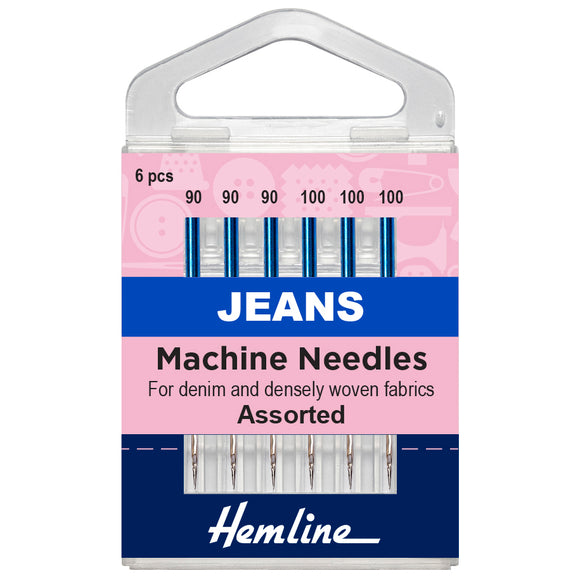 Hemline Sewing Machine Needles: Jeans: Heavy Mixed: 6 Pieces