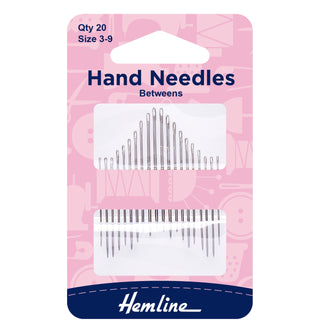 Hemline Hand Sewing Needles: Betweens/Quilting: Size 3-9: 16 Pieces