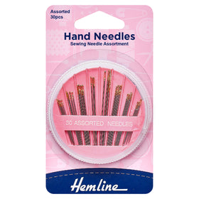 Hemline Hand Sewing Needles: Sewing Assortment: Compact: 30 Pieces - Hand-Sewing Needles