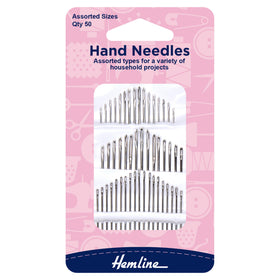 Hemline Hand Sewing Needles: Household Assorted: 50 Pieces - Hand-Sewing Needles