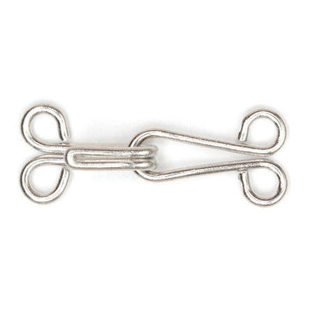 Hemline Hooks and Eyes: Nickel: Size 9: 10 Sets - 0