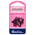 Hemline Hook and Eyes: Black: 14 Sets