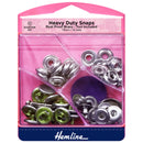 Hemline Heavy Duty Snaps: Nickel: 15mm: 12 sets-1