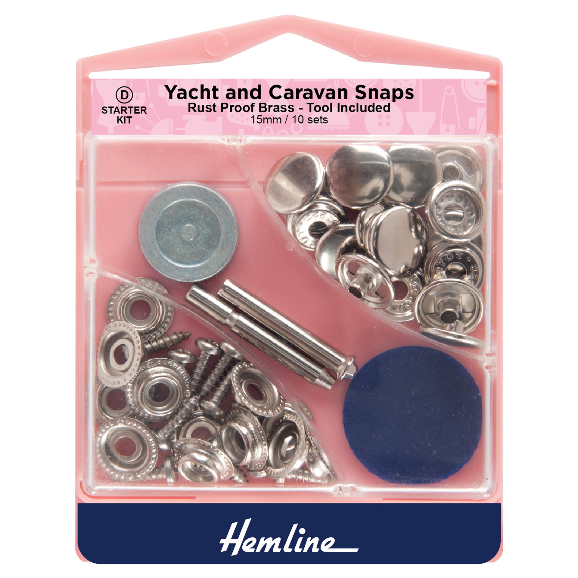 Hemline Yacht and Caravan Nickel Snaps Starter Kit: 10 Sets