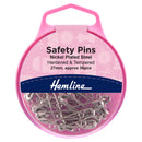 Hemline Safety Pins: 27mm: Nickel: 36 Pieces-1
