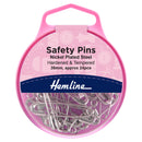 Hemline Safety Pins: 38mm: Nickel: 24 Pieces-1