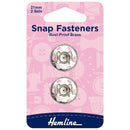 Hemline Snap Fasteners: Sew-on: Nickel: 21mm: Pack of 2-1